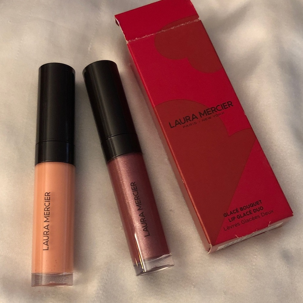 Laura Mercier Lip Glace Bouquet Duo Rose & Sugar Plum NIB Full Size 5.7ml Each